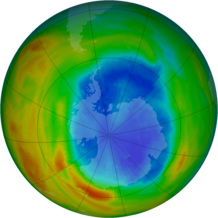 Antarctic ozone map for 09 September 1986